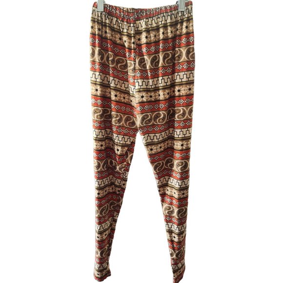 Always Paisley Multi Browns Leggings Plus One Size - Picture 2 of 3